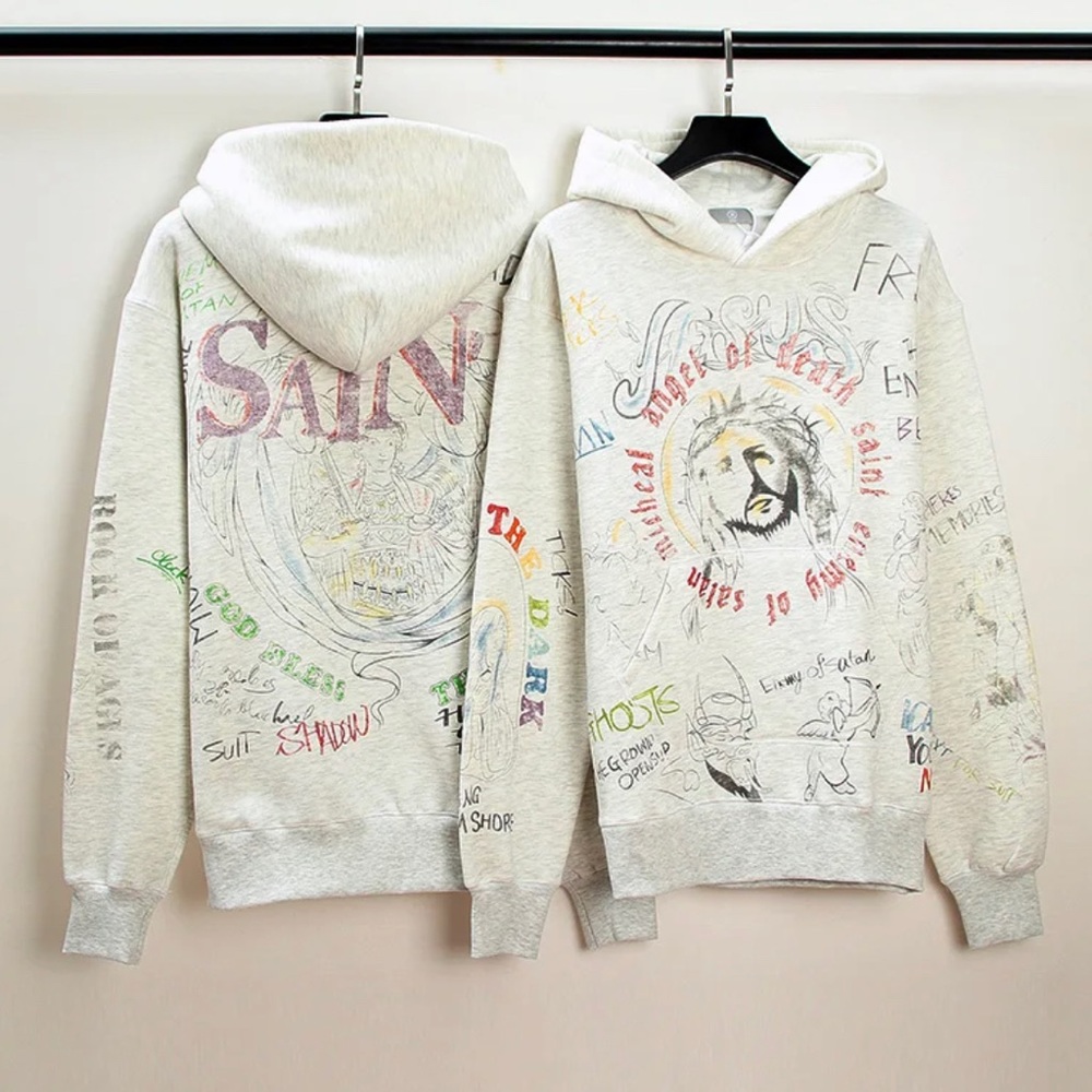 Saint Michael Aged Graffiti Hoodie